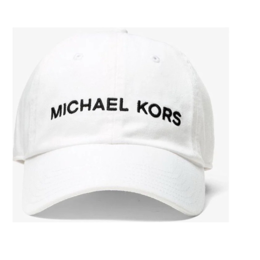 Michael Kors White Baseball Hat Minimalist Design
